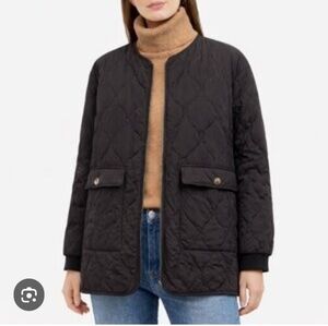 Joie Black Quilted Bomber Jacket L